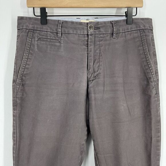 Perk Pants Size 32x32 Mens Gray Slim Fit Stretch Tapered Leg Flat Front Chino - Picture 2 of 8